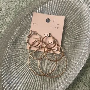 ⭐️NEW⭐️NWT A NEW DAY Hoop Earrings-3ct